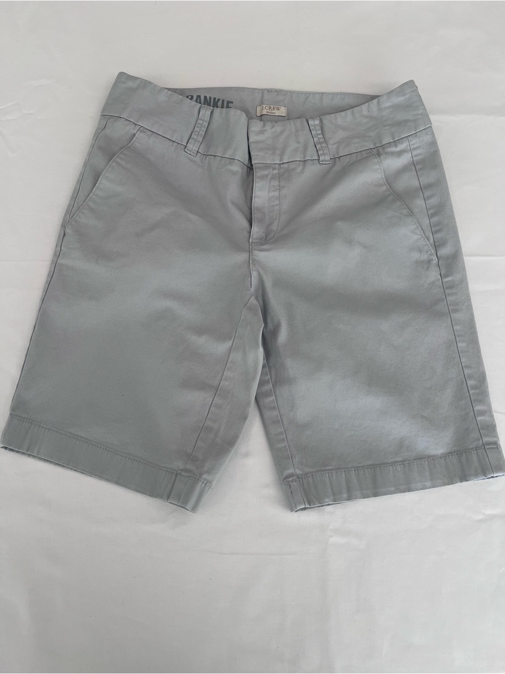 J. Crew women’s Light Gray Flat-Front Chino Shorts